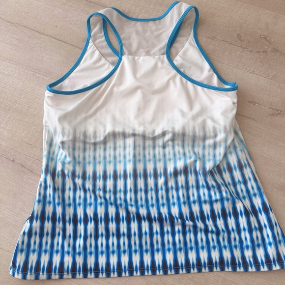 Lucky in Love Tennis/pickleball Set Skirt (M) & Tank (XL) Blue Multicolor Print - Picture 9 of 11